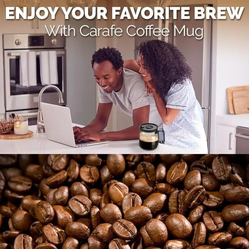 BrewMate – Tasse en verre élégante avec design de cafetière