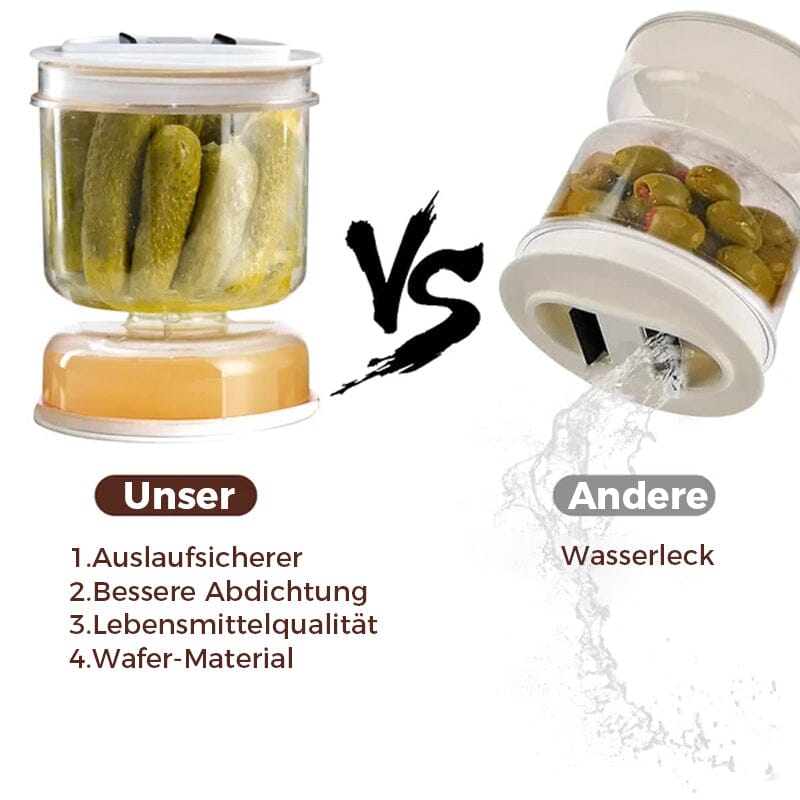 PicklePal - Conteneur pour cornichons et olives avec passoire