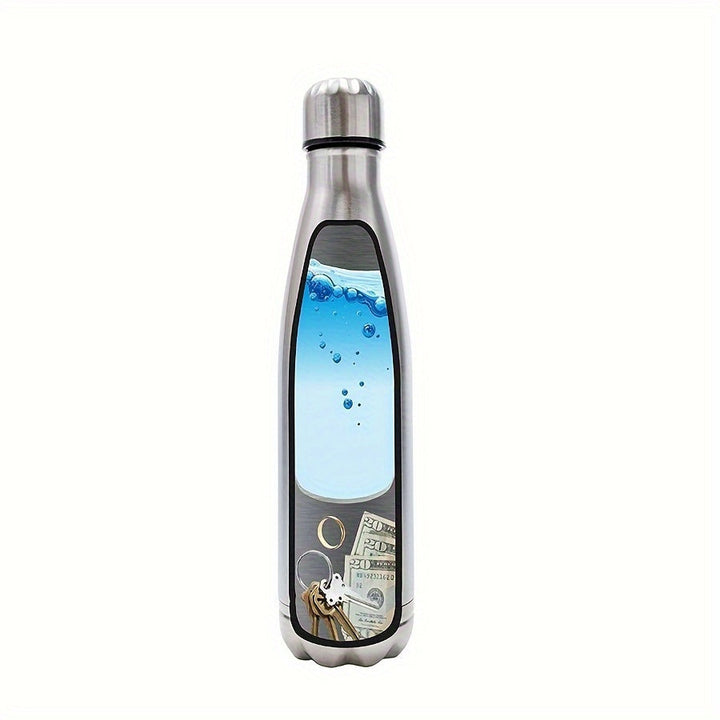 Bouteille Isolante VaultBottle Smart | Avec compartiment secret | 12h chaud & 24h froid | Acier inoxydable | 450 ml | 27×7 cm