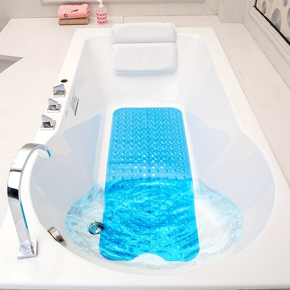 Tapis de bain antidérapant SAFELIA | Extra long (101×40 cm) | Avec ventouses et trous de drainage | PVC