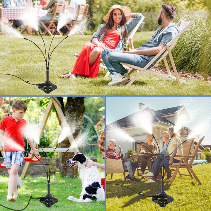 Refroidisseur de jardin AeroMist Flex7 | 7 bras de buse réglables | Sans électricité | Pour terrasse, piscine et jardin