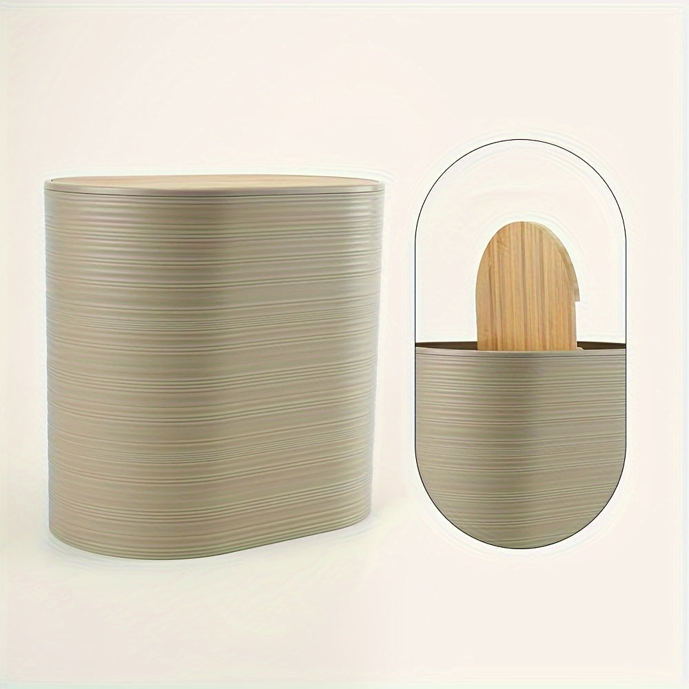 Ensemble d'accessoires de salle de bain BAMNOVA | 6 pièces | Avec couvercles en bambou | Moderne & Naturel