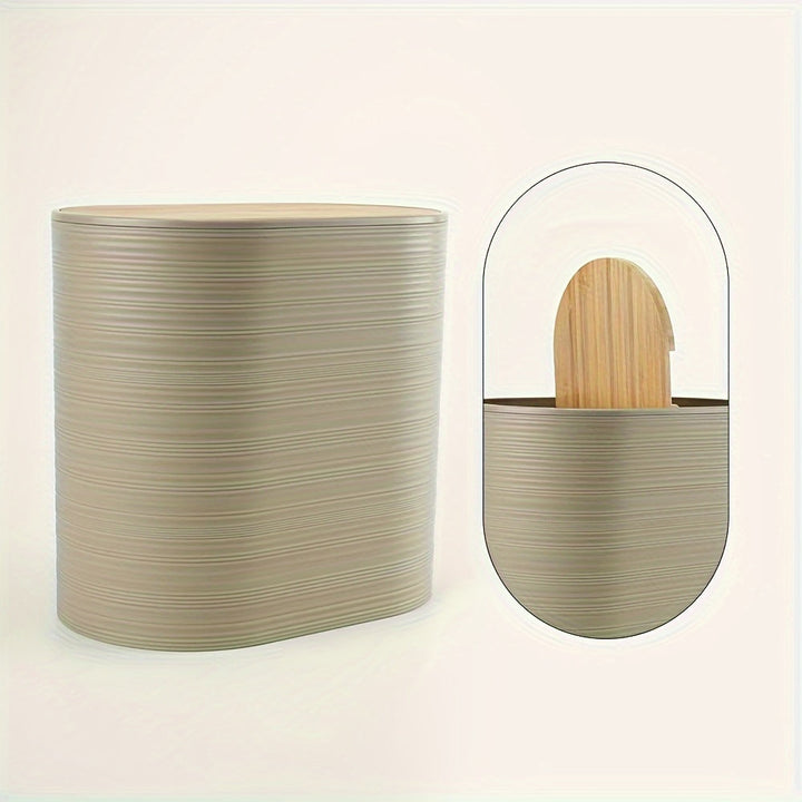Ensemble d'accessoires de salle de bain BAMNOVA | 6 pièces | Avec couvercles en bambou | Moderne & Naturel