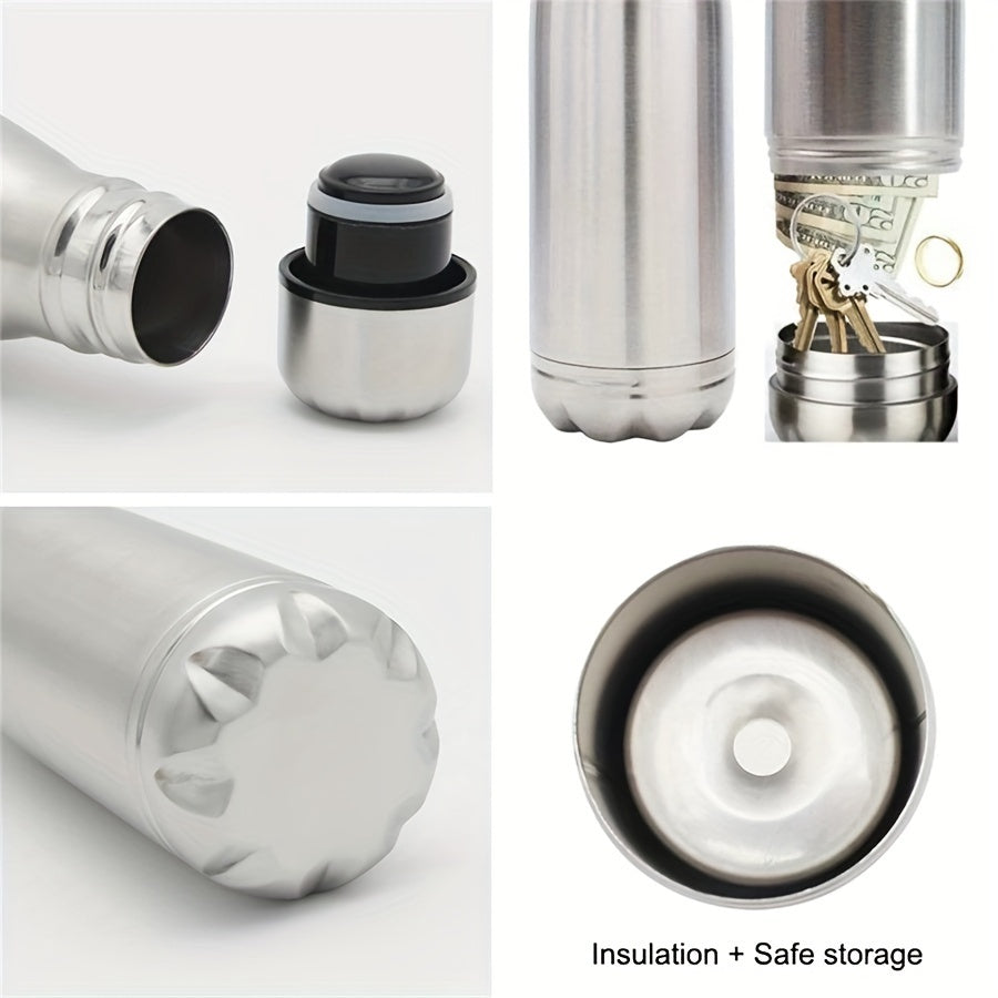 Bouteille Isolante VaultBottle Smart | Avec compartiment secret | 12h chaud & 24h froid | Acier inoxydable | 450 ml | 27×7 cm