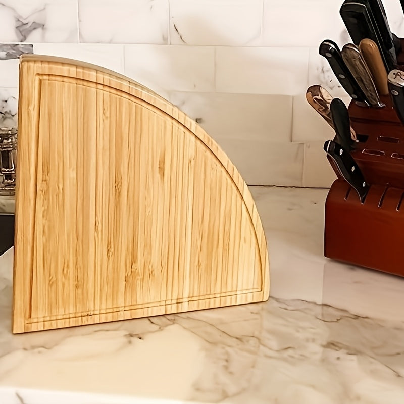 Plateau à fromage en bambou Servella avec système de tiroirs | Comprend un set de couteaux à fromage | Plateau de service rond | Durable et polyvalent