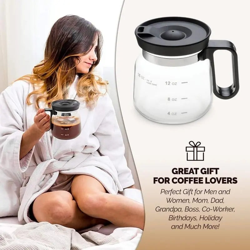 BrewMate – Tasse en verre élégante avec design de cafetière