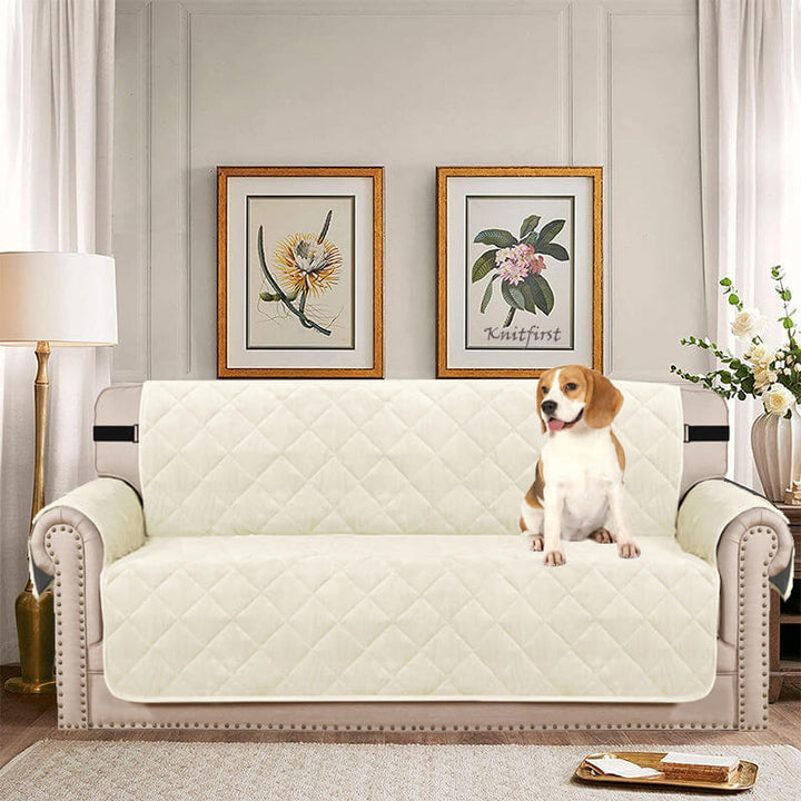 VelvetGuard Housse de canapé | Flanelle de luxe | Antidérapante & Lavable | Pour canapés 3 places jusqu'à 198 cm
