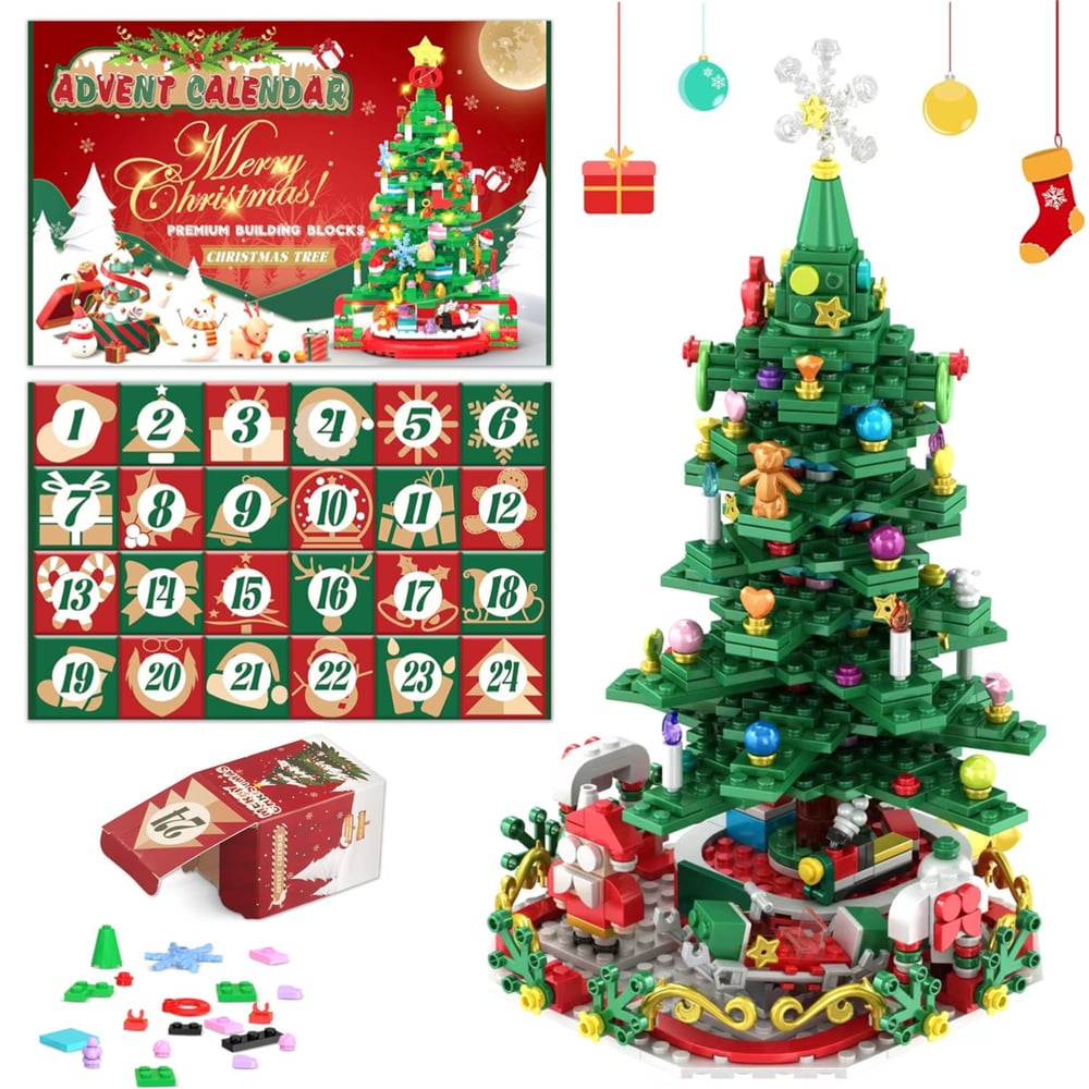 BuildaTree™ – Calendrier de l'Avent avec des pièces de sapin de Noël