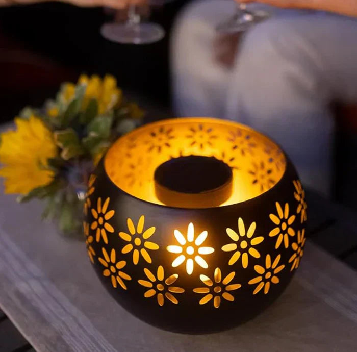 Lampe à bougie | FloraGlow | Lampe parfumée avec motif floral | Dimmable & Décorative | Céramique