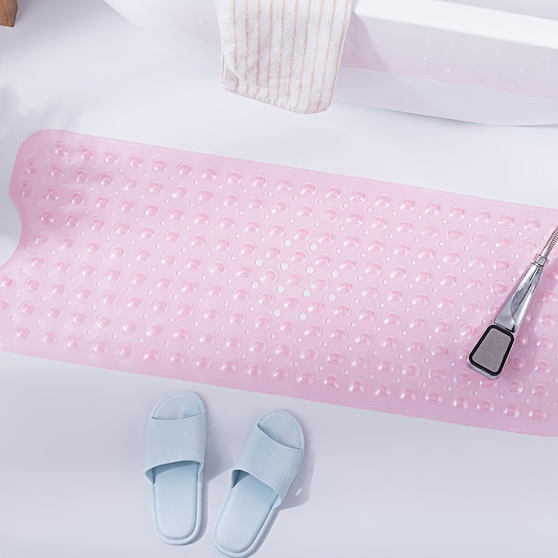 Tapis de bain antidérapant SAFELIA | Extra long (101×40 cm) | Avec ventouses et trous de drainage | PVC