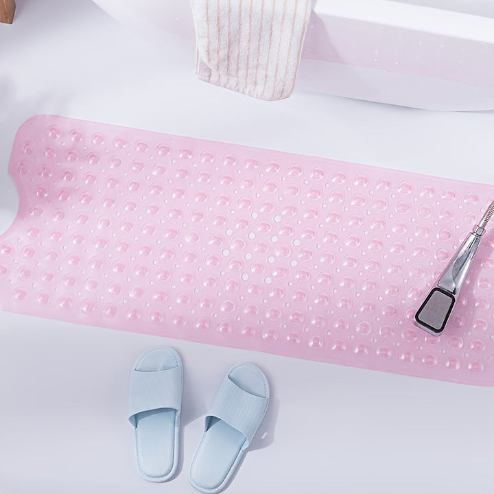 Tapis de bain antidérapant SAFELIA | Extra long (101×40 cm) | Avec ventouses et trous de drainage | PVC