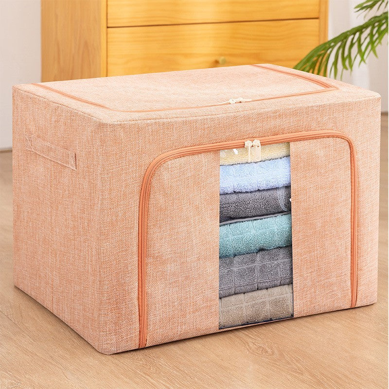 FoldiView - Boîte de rangement pliable avec cadre en métal et fenêtres