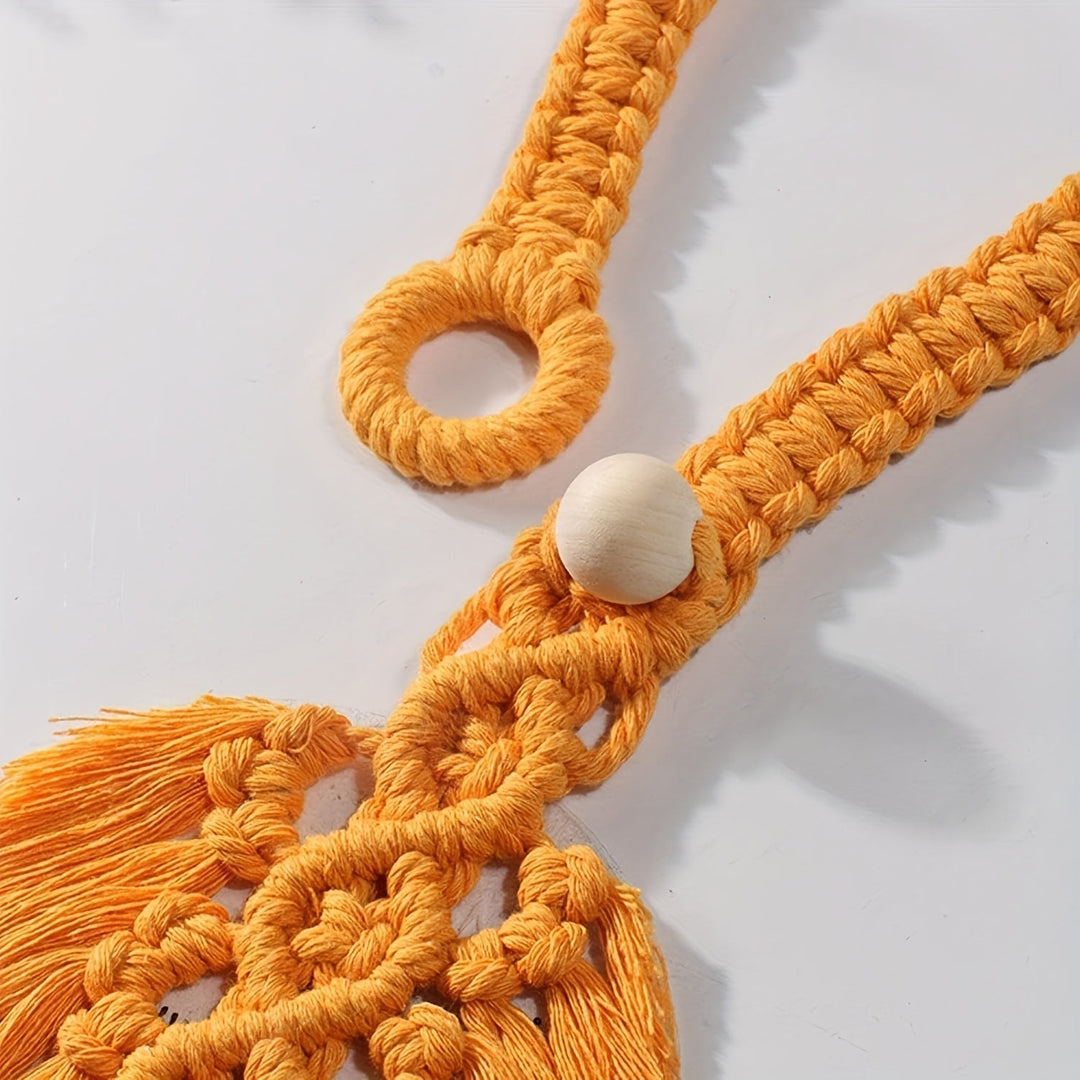 Support de rideau Boho KNOTANA | Set de 2 | Tissé à la main en 100 % coton | 45 cm | Style macramé