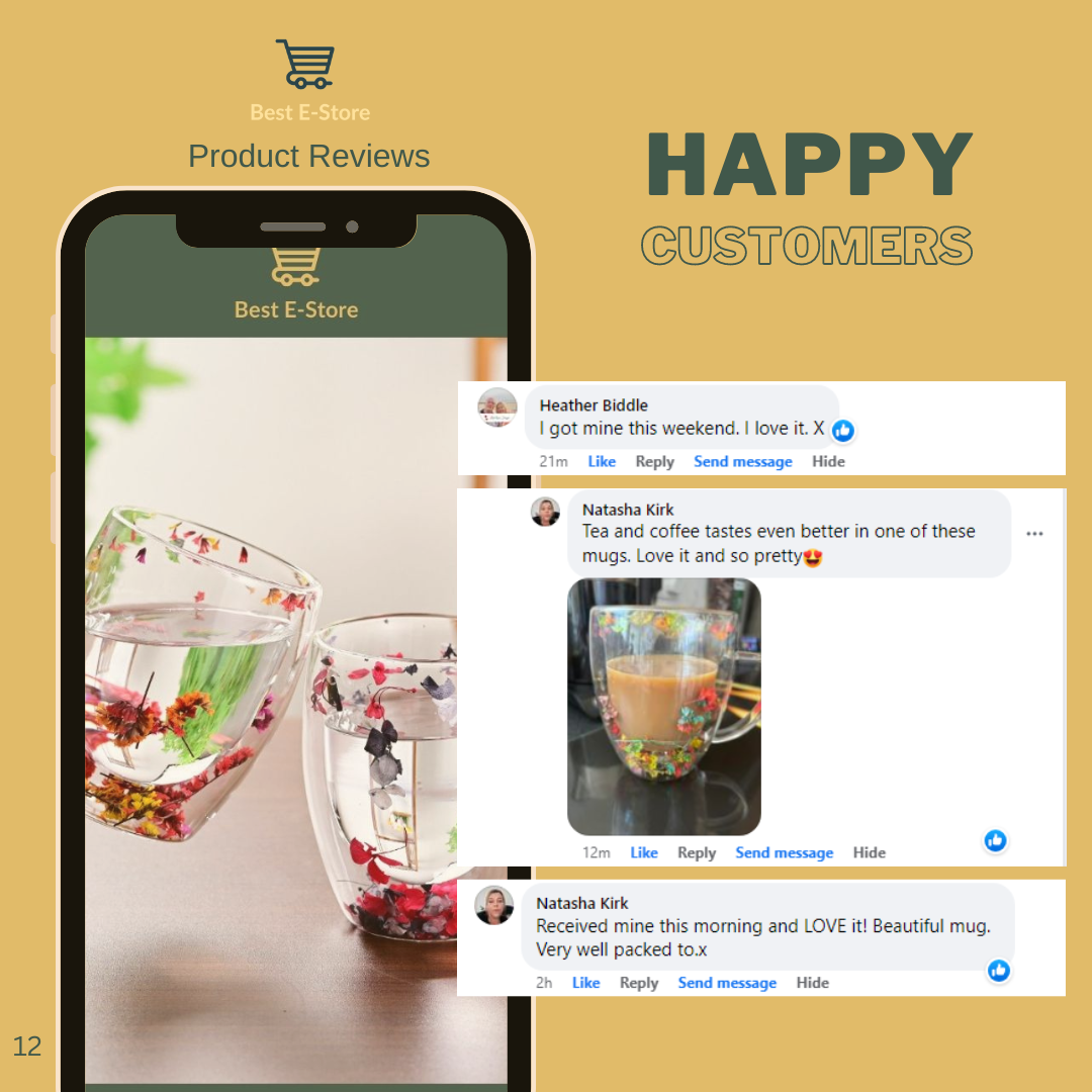 Tasses en verre avec des fleurs séchées
