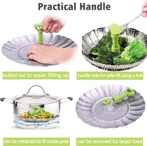 SteamEase – Insert de cuisson vapeur en acier inoxydable pliable
