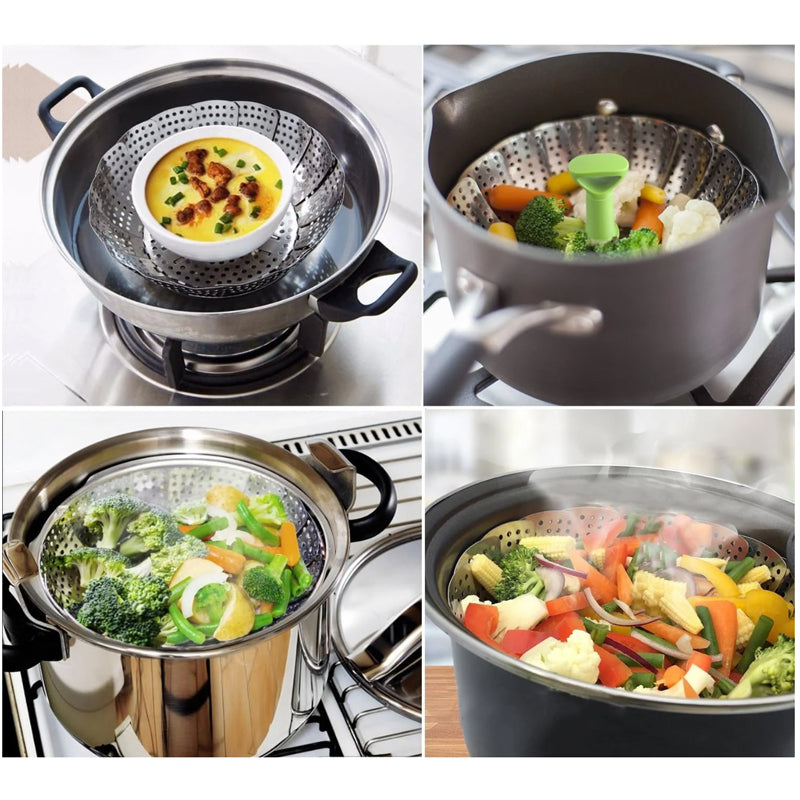 (1+1 gratuit) Kuchmi™ - Cuiseur vapeur pliable en acier en forme de fleur - Préparez vos repas en préservant tous les nutriments ! [Réduction valable jusqu'à 10h]