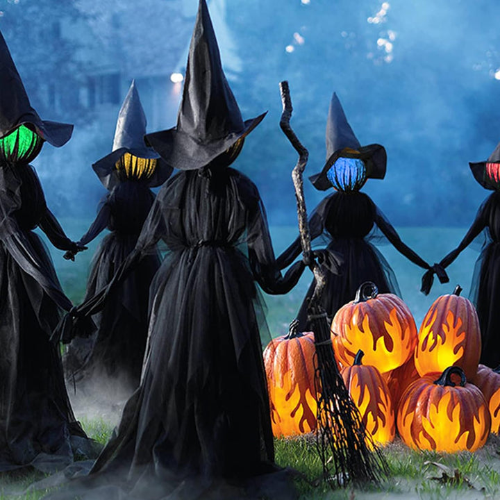 HexaGlow – Trio de sorcières Halloween lumineuses !