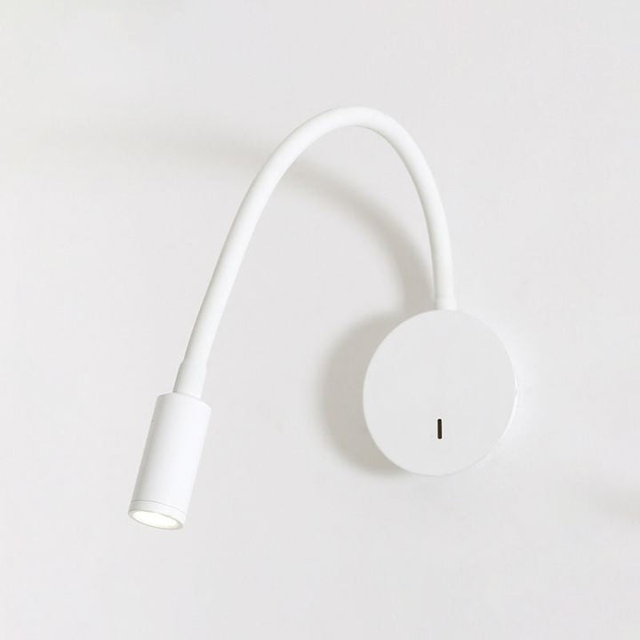 Applique murale cylindrique contemporaine réglable pour la lecture - Lampe LED en silicone et métal noir/blanc