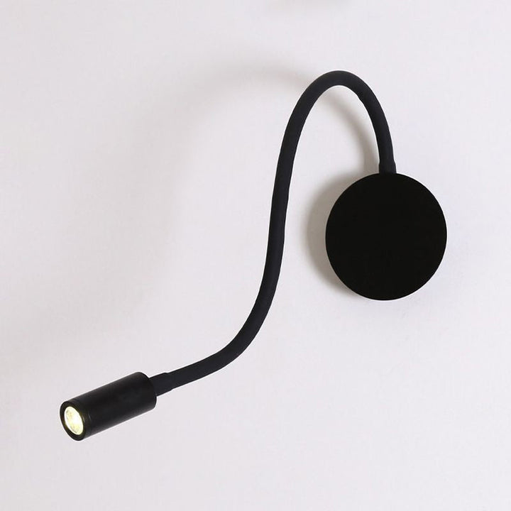 Applique murale cylindrique contemporaine réglable pour la lecture - Lampe LED en silicone et métal noir/blanc