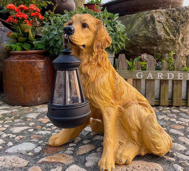 Lampe de jardin solaire chien | Fait main & résistant aux intempéries | Lumière automatique | Modèle BellaLu