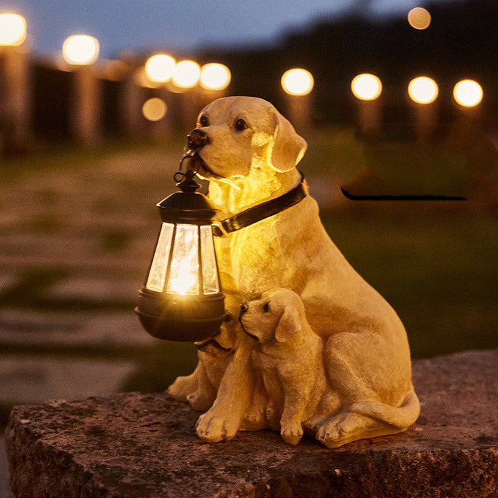 Lampe de jardin solaire chien | Fait main & résistant aux intempéries | Lumière automatique | Modèle BellaLu