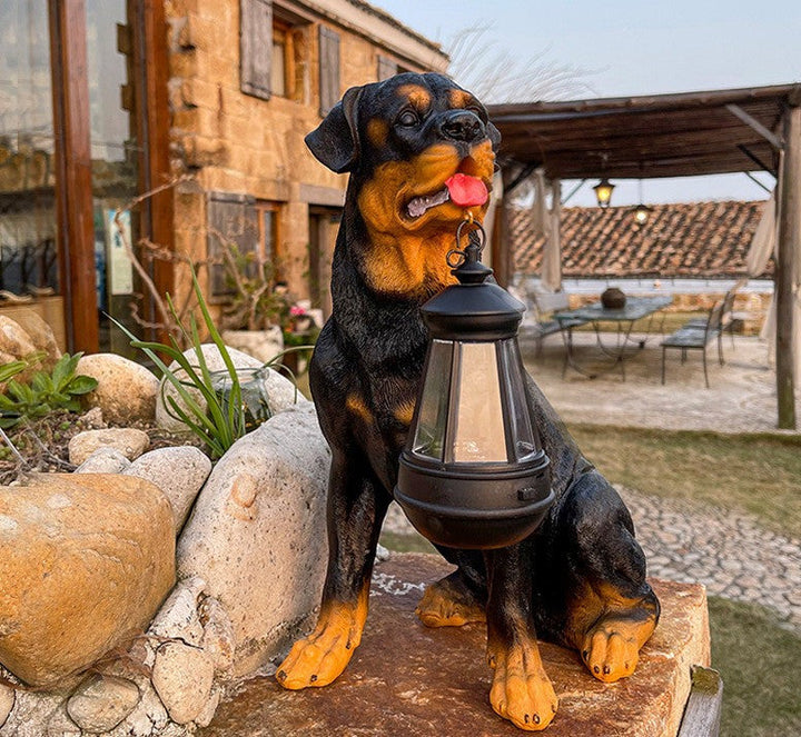 Lampe de jardin solaire chien | Fait main & résistant aux intempéries | Lumière automatique | Modèle BellaLu