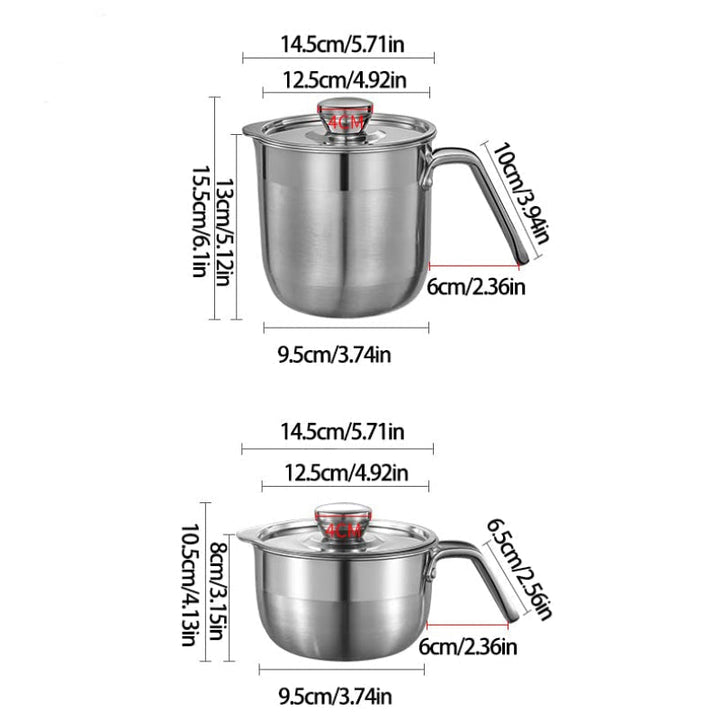 Séparateur d'œufs EGGSELLO | En acier inoxydable 304 | Avec couvercle | Hygiénique et compatible lave-vaisselle | 13×7×2,8 cm / 17×8×3 cm