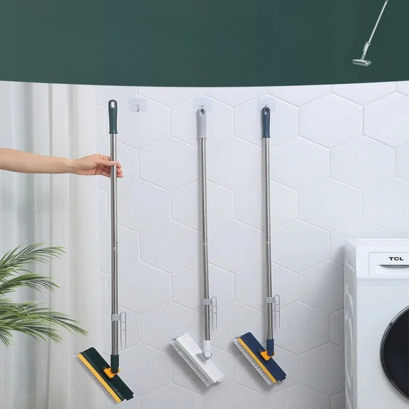 Glazora DuoBrush Brosse de nettoyage | 2-en-1 pour sols & fenêtres | Avec tête rotative & manche télescopique | Propreté sans effort