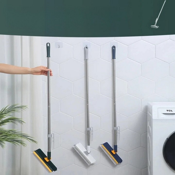 Glazora DuoBrush Brosse de nettoyage | 2-en-1 pour sols & fenêtres | Avec tête rotative & manche télescopique | Propreté sans effort