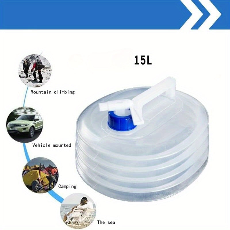 Réservoir d'eau pliable AquaTrek Flow15 | Volume de 15 L | Avec robinet et protection contre les fuites | 30×28×11 cm