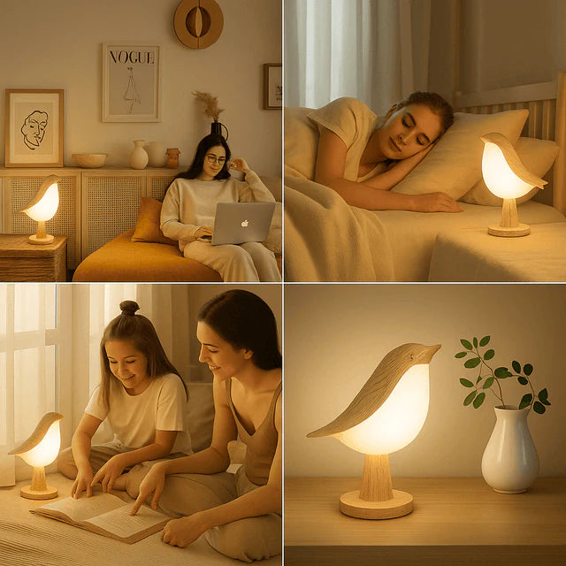 Lampe de nuit à douce lueur en forme d’oiseau