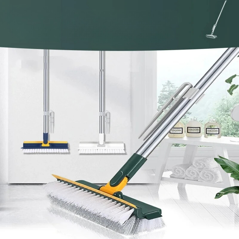 Glazora DuoBrush Brosse de nettoyage | 2-en-1 pour sols & fenêtres | Avec tête rotative & manche télescopique | Propreté sans effort