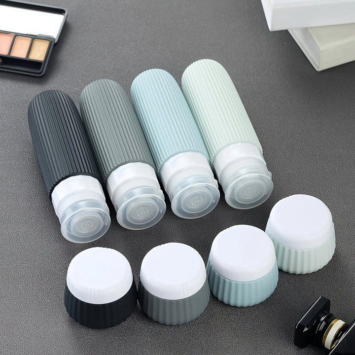 Set de bouteilles de voyage Travilo | Étanche & approuvé par la TSA | Avec trousse transparente et flexible | Silicone