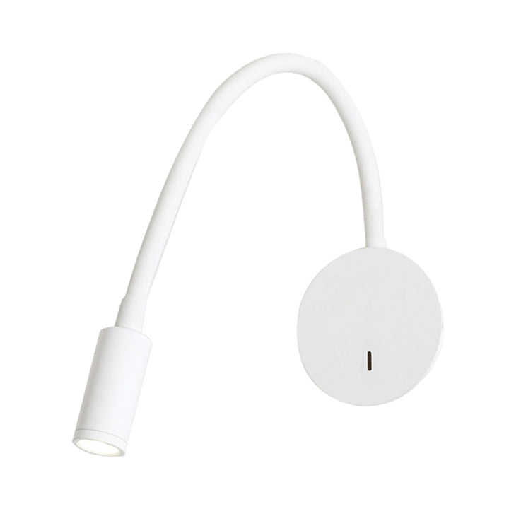 Applique murale cylindrique contemporaine réglable pour la lecture - Lampe LED en silicone et métal noir/blanc