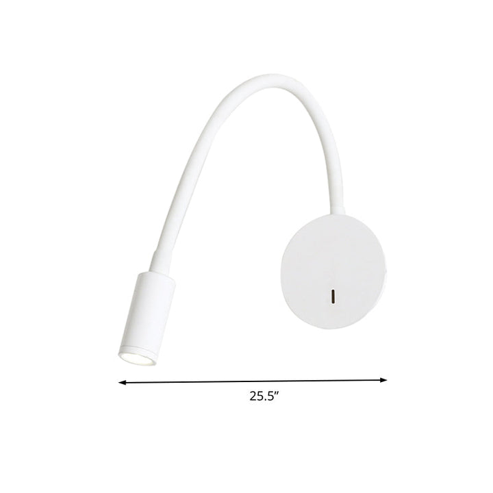 Applique murale cylindrique contemporaine réglable pour la lecture - Lampe LED en silicone et métal noir/blanc