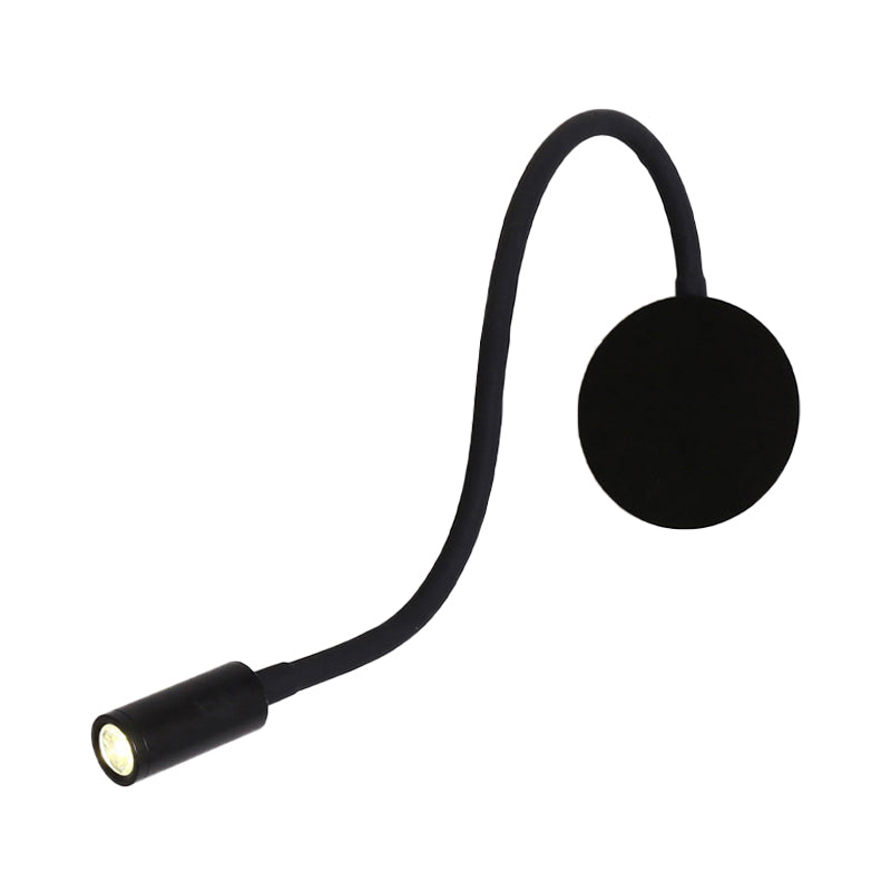 Applique murale cylindrique contemporaine réglable pour la lecture - Lampe LED en silicone et métal noir/blanc