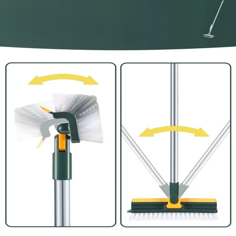 Glazora DuoBrush Brosse de nettoyage | 2-en-1 pour sols & fenêtres | Avec tête rotative & manche télescopique | Propreté sans effort