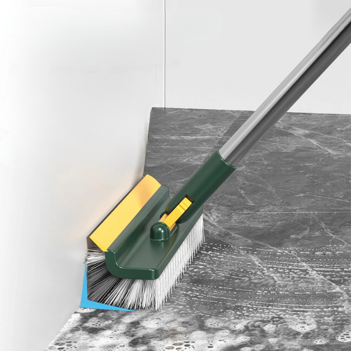 Glazora DuoBrush Brosse de nettoyage | 2-en-1 pour sols & fenêtres | Avec tête rotative & manche télescopique | Propreté sans effort