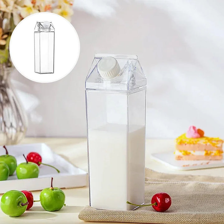 1+1 GRATUIT | ClearBottle - Bouteilles à boire en carton de lait acrylique