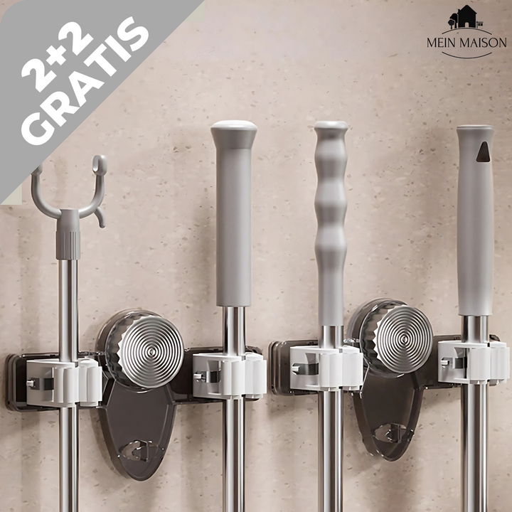 2+2 GRATUIT | GripMates – Maintien sécurisé pour balais et serpillères sans perçage