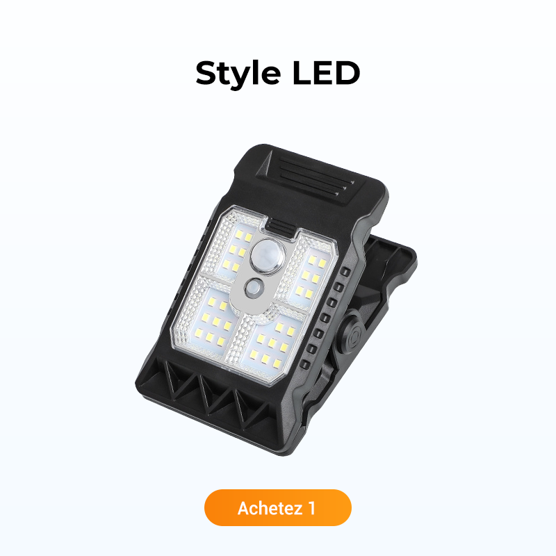 Lumière solaire extérieure à clip