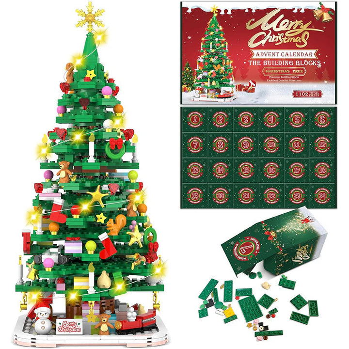 BuildaTree™ – Calendrier de l'Avent avec des pièces de sapin de Noël