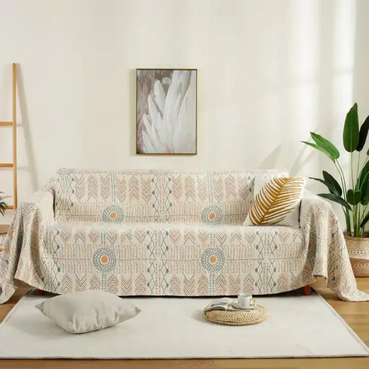 Mandoria Couverture Réversible Boho | Design Mandala | Utilisable des Deux Côtés & Douce au Toucher | 150×200 cm / 200×230 cm