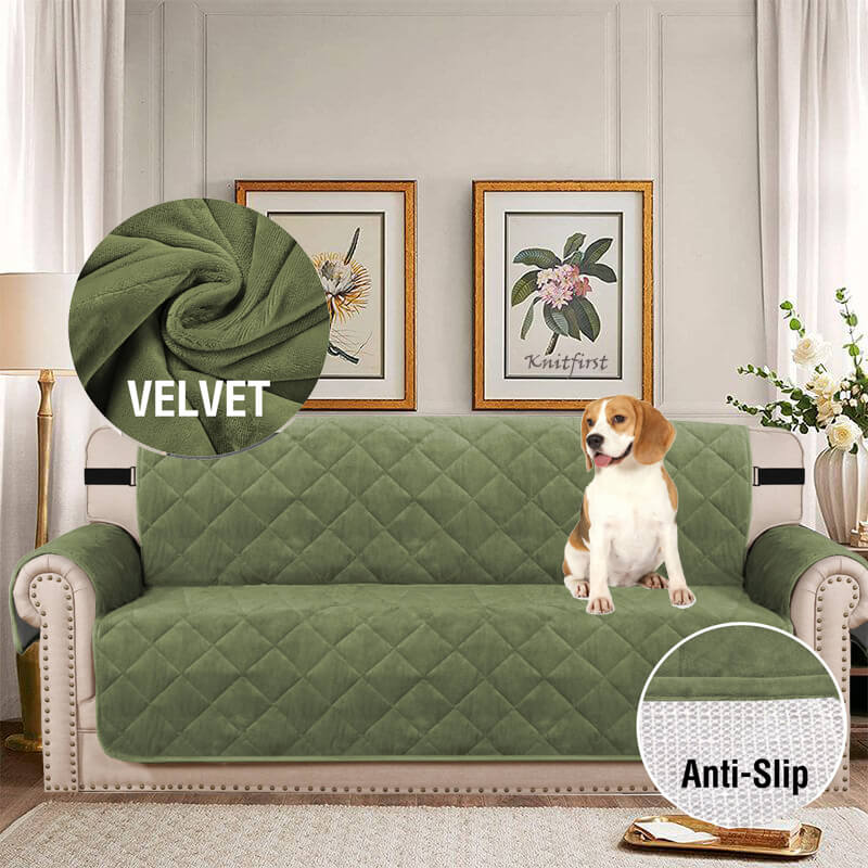 VelvetGuard Housse de canapé | Flanelle de luxe | Antidérapante & Lavable | Pour canapés 3 places jusqu'à 198 cm