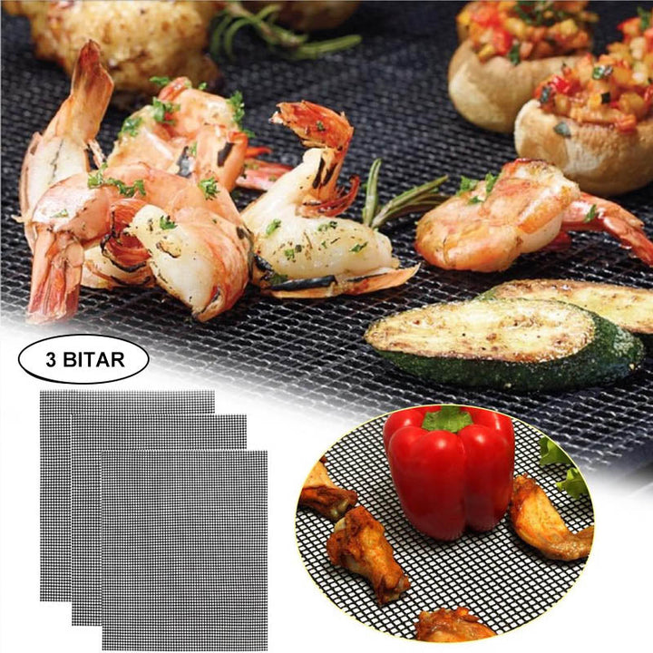 Grillfine BBQ Grillnetz / Tapis de Grill | Antiadhésif & Réutilisable | Résistant à la chaleur jusqu'à 370 °C | Pour Viande, Poisson & Légumes