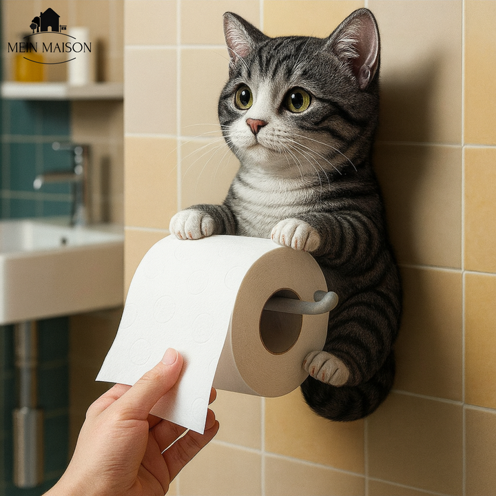 PurrRoll – Le charmant porte-papier toilette pour chats !