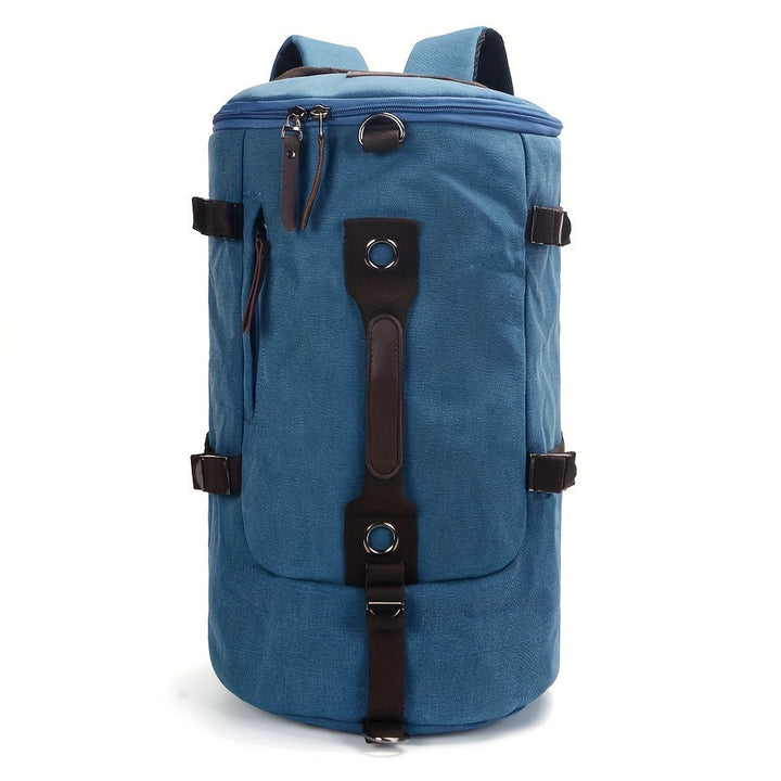 Trekavor Sac à dos pour hommes en toile | Avec détails en cuir | Grand espace de rangement & poches zippées | Bretelles réglables