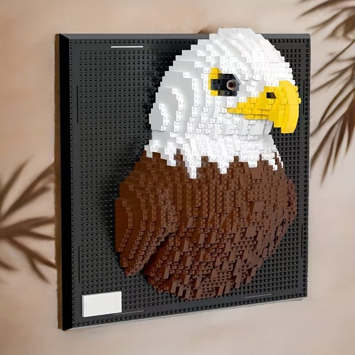 BrickVista 3D Art mural Set | Requin & Aigle | 2000 Blocs | Plastique ABS | 24,5 × 24,5 cm