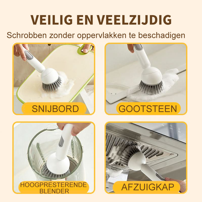 2+1 GRATUIT | 360Scrub – Brosse à vaisselle avec long manche et tête rotative