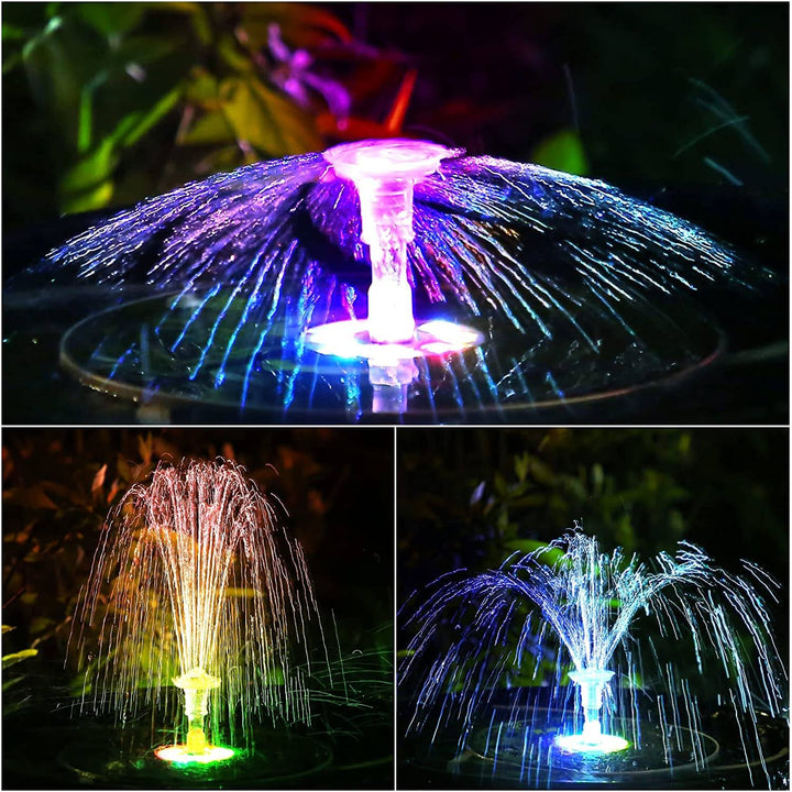 WaterGlow – Fontaine solaire avec LED et 4 motifs de jets d'eau différents !